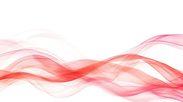 Abstract red waves on white background