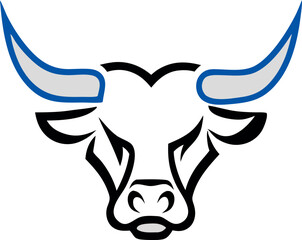 Ox bull head logo. bull head vector illustration.