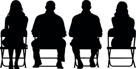 Silhouette of Man sitting on Chair.