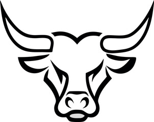 Ox bull head logo. bull head vector illustration.