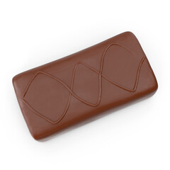 Sponge Cake Covered in Crisp Chocolate Isolated on Transparent Background