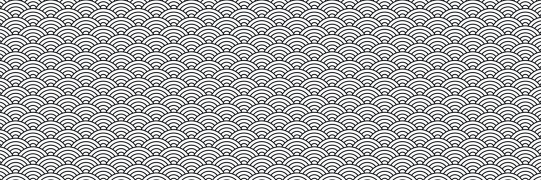 Oriental Chinese new year Background, traditional wave seamless pattern background. 