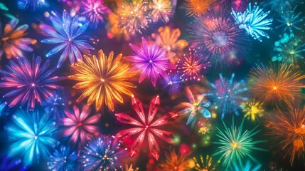 Colorful Fireworks Bokeh