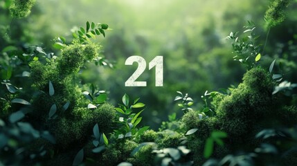 Number 21 in a Forest