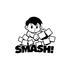 martial artist kid breaking bricks 