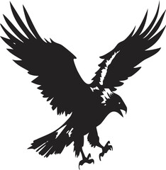 Fototapeta premium Silhouette of an eagle, silhouette of a flying bird.