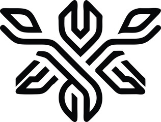 Modern line art logo design bundle featuring organic and technological fusion style