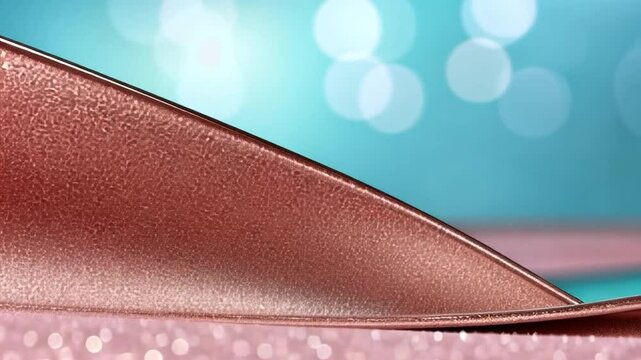 Elegance Unveiled: A close-up of delicate pink ribbon glimmers with a pearlescent sheen against a soft focus backdrop, a perfect expression of refinement and style.