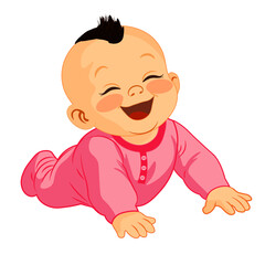 baby in pink clothes no background