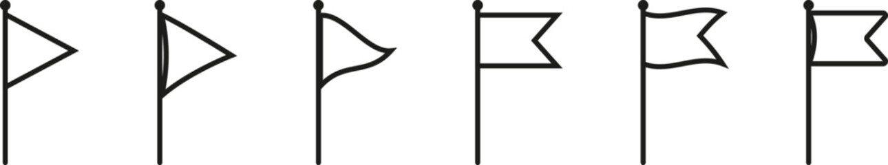 Outline Flag Icons Set – Minimalist Vector Collection

