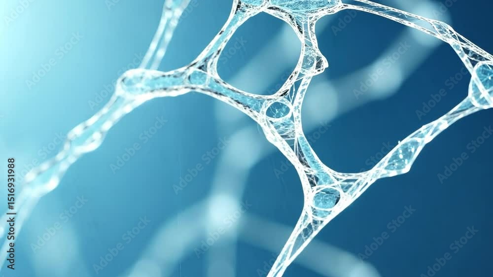 Leinwandbilder Network: intricate interconnected structures creating a visually dynamic composition, evoking a sense of depth and connection in a serene, futuristic design.