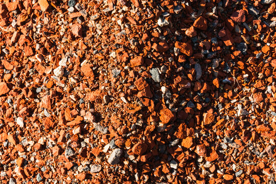 Gravel from old crushed brick stones.