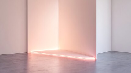 Minimalist room corner with soft lighting