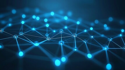 Obraz premium Abstract network, glowing nodes, digital connections