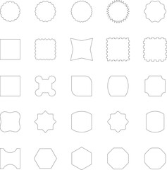 Vector Abstract line icons Collection, Geometric Shapes set - modern and retro aesthetic figure star oval spiral flower and other primitive design elements.