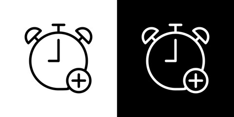 Alarm plus icon symbol concept for graphic design, Website, UI. Svg