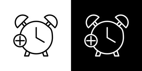 Alarm plus icon symbol concept for graphic design, Website, UI. Svg