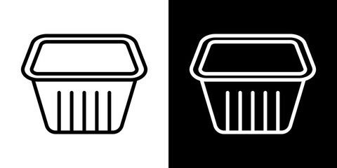 Aluminum foil food container icon symbol concept for graphic design, Website, UI. Svg