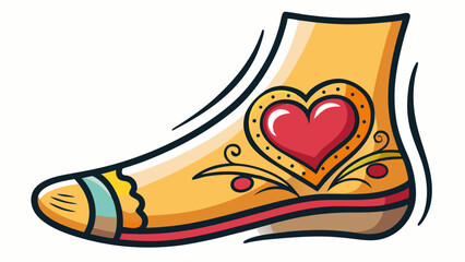 A tiny outlined heart tattoo decorates the ankle. Seen close-up, its clean shape and fine line express love, affection, and elegance with a simple yet emotional touch.

