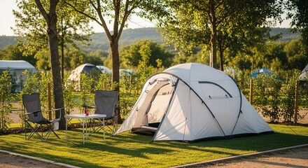 tente de camping dans un camping