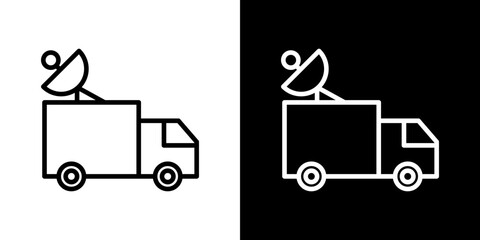 Broadcast van icon symbol concept for graphic design, Website, UI. Svg