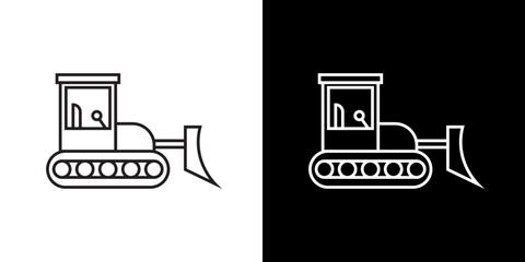 Bulldozer icon symbol concept for graphic design, Website, UI. Svg