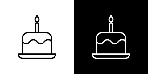 Cake birthday icon symbol concept for graphic design, Website, UI. Svg