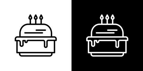 Cake birthday icon symbol concept for graphic design, Website, UI. Svg