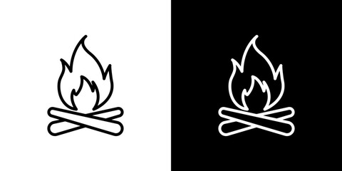 Campfire icon symbol concept for graphic design, Website, UI. Svg