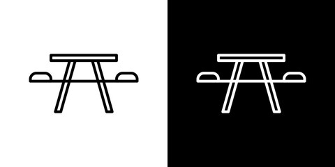 Camping table icon symbol concept for graphic design, Website, UI. Svg