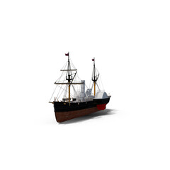 Classic steam ship isolated on transparent background