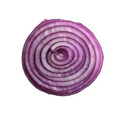 Red onion cut, Layers Revealed: A Detailed Study of the Vibrant Colors and Texture of a Cut Red Onion, isolated on transparent background
