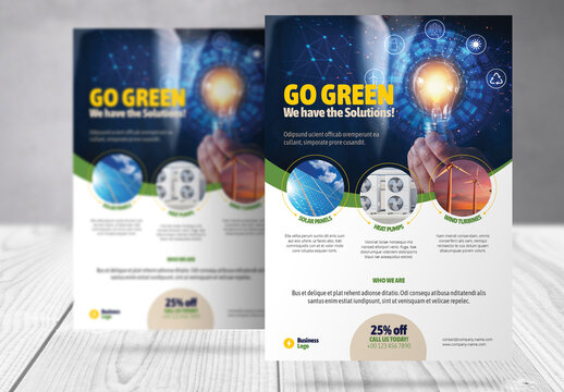 Clean and Green Energy Flyer Template