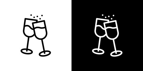 Champagne Glass icon symbol concept for graphic design, Website, UI. Svg