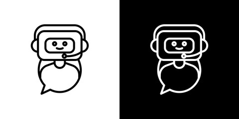 Chatbot speech bubble icon symbol concept for graphic design, Website, UI. Svg