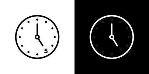 Clock-five icon symbol concept for graphic design, Website, UI. Svg