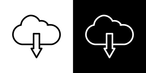 Cloud download icon symbol concept for graphic design, Website, UI. Svg