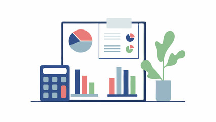 Analyzing business data for growth tracking market trends and planning with soft minimal flat lay