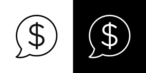 Comment dollar icon symbol concept for graphic design, Website, UI. Svg