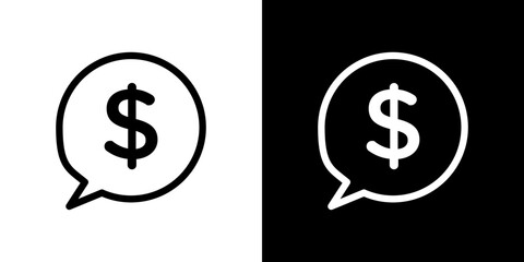 Comment dollar icon symbol concept for graphic design, Website, UI. Svg