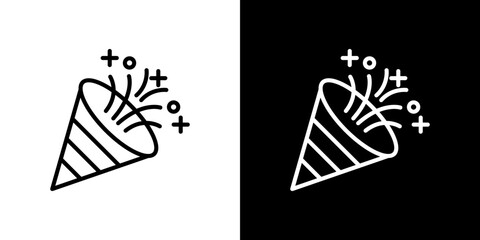 Confetti party popper icon symbol concept for graphic design, Website, UI. Svg