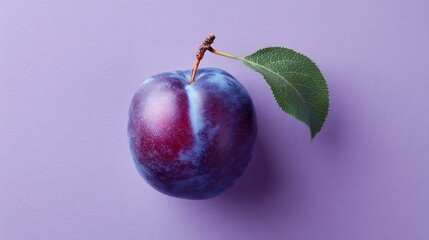 plum on purple background, closeup