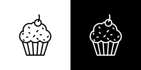 Cupcake icon symbol concept for graphic design, Website, UI. Svg