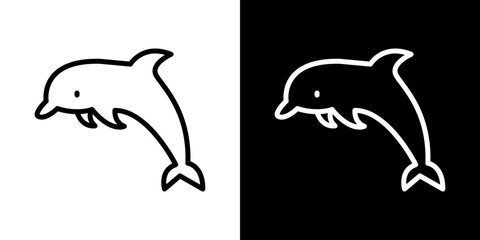 Dolphin icon symbol concept for graphic design, Website, UI. Svg