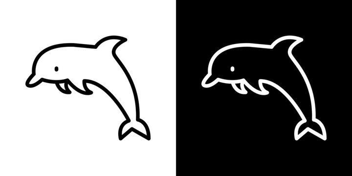 Dolphin icon symbol concept for graphic design, Website, UI. Svg
