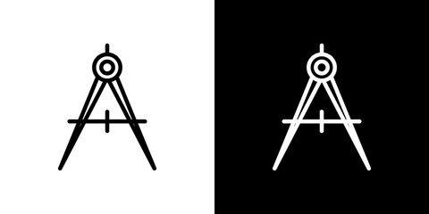 Drafting compass icon symbol concept for graphic design, Website, UI. Svg