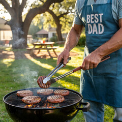 El Chef de la Casa: Papá Preparando una Deliciosa Parrillada