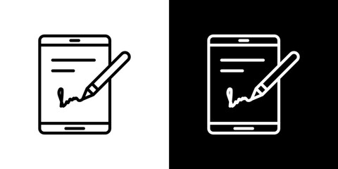 Electronic signature icon symbol concept for graphic design, Website, UI. Svg