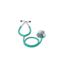 Green stethoscope isolated on transparent background