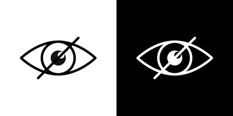Eye crossed icon symbol concept for graphic design, Website, UI. Svg